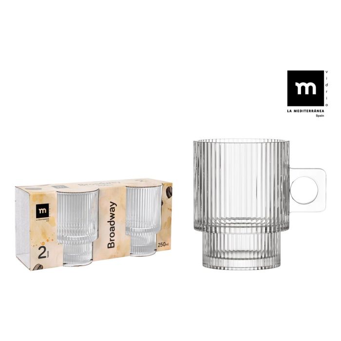 La Mediterranea Set 2 Tazas Café Con Leche 250 ml Colección Broadway (18 Cajas)