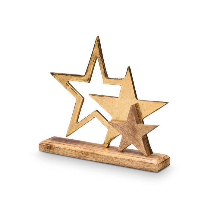 Soporte Decoracion Triple Estrella Dorado Giftdecor 31X28CM (6 Unidades) 1 Soporte Decoracion Triple Estrella Dorado Giftdecor 31X28CM (6 Unidades) 1