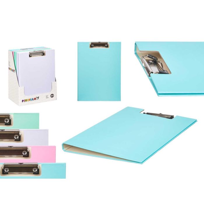 Carpeta A4 Pincello Tapa Sujetahojas Color Pastel - 23x32x2.5cm (36 Unidades) Carpeta A4 Pincello Tapa Sujetahojas Color Pastel - 23x32x2.5cm (36 Unidades)