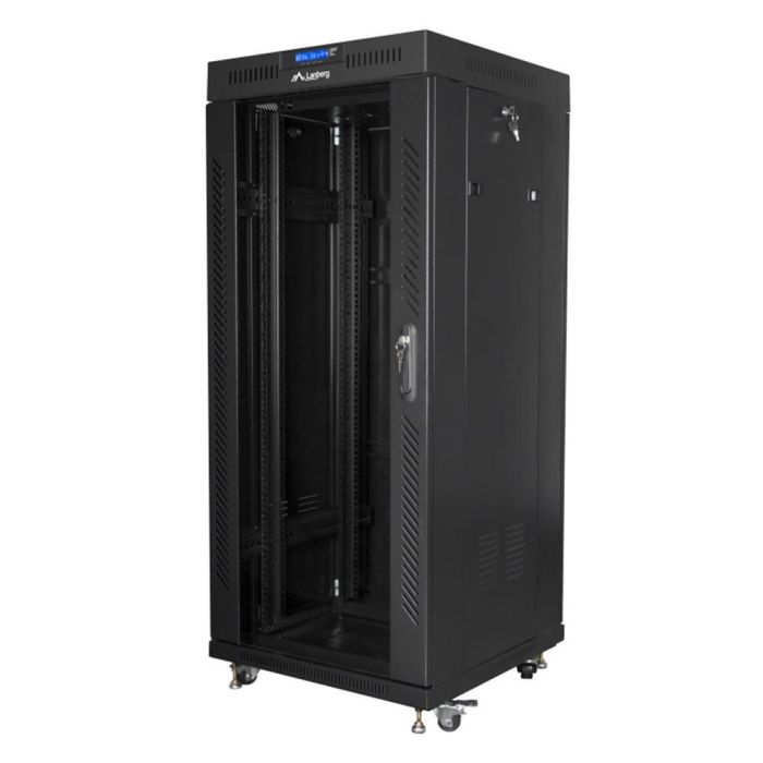 LANBERG Armario Rack Independiente de 19 pulgadas 27U 600x600mm Puerta de Vidrio LCD Negro 800 kg LANBERG Armario Rack Independiente de 19 pulgadas 27U 600x600mm Puerta de Vidrio LCD Negro 800 kg