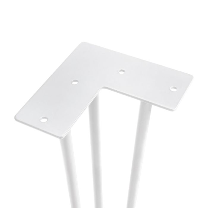 Emuca Lote de 4 patas Hairpin de 3 varillas para mesa, altura 710mm, Acero, Pintado blanco 3