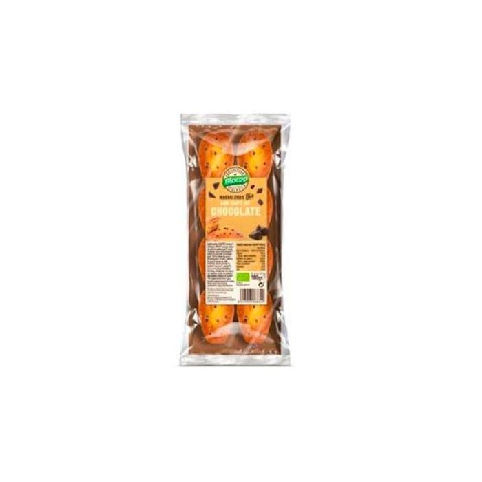 BIOCOP Magdalenas Bio con Chips de Chocolate 180g - Sin Aceite de Palma, Huevos de Corral Ecológicos