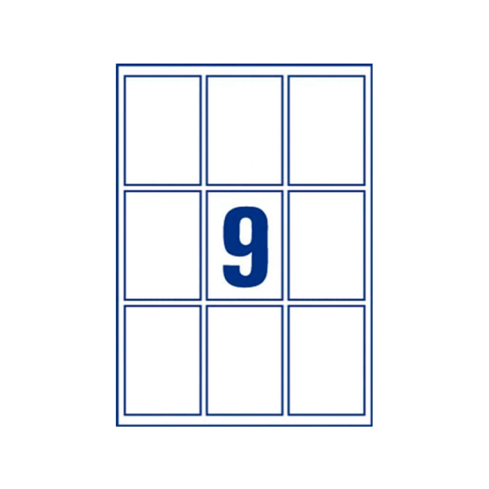 Avery Etiquetas Adhesivas Removibles Blancas 62x89 mm, 9 Etiquetas/Hoja, Compatibles Impresora Láser, Inyección Tinta, Fotocopiadora, Certificado FSC 3