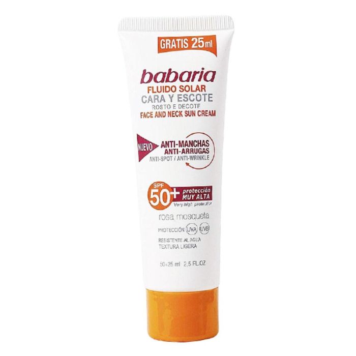 Babaria Fluido Facial Aloe Vera Protector Solar SPF50+ Piel Sensible Antiarrugas Antipolución ADN Sensitive 75ml Babaria Fluido Facial Aloe Vera Protector Solar SPF50+ Piel Sensible Antiarrugas Antipolución ADN Sensitive 75ml