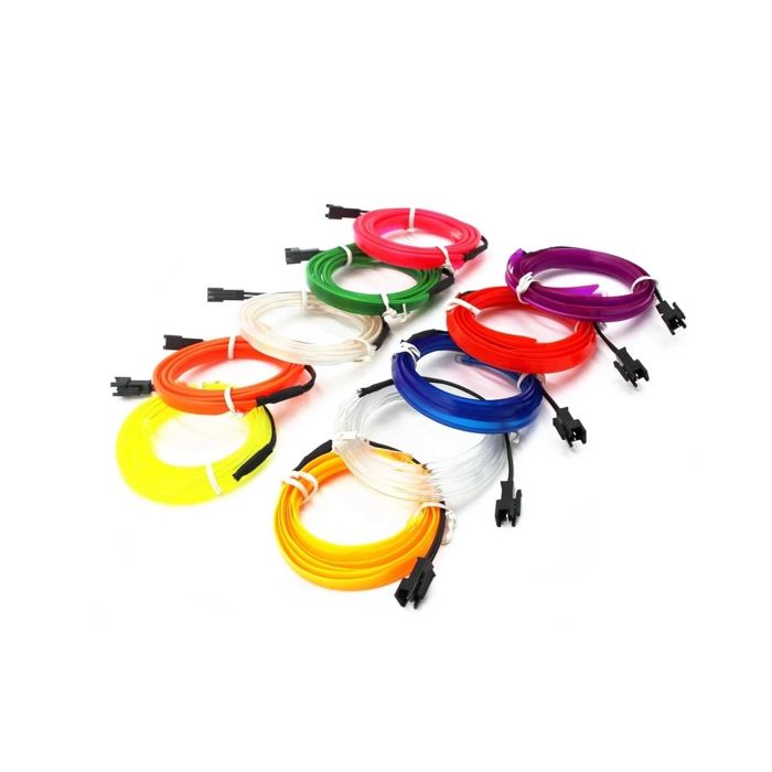 Occ Sport OCCLED02 Tira de Fibra Óptica de Neón Color Turquesa, Cable Eléctrico USB, 3 Metros 5