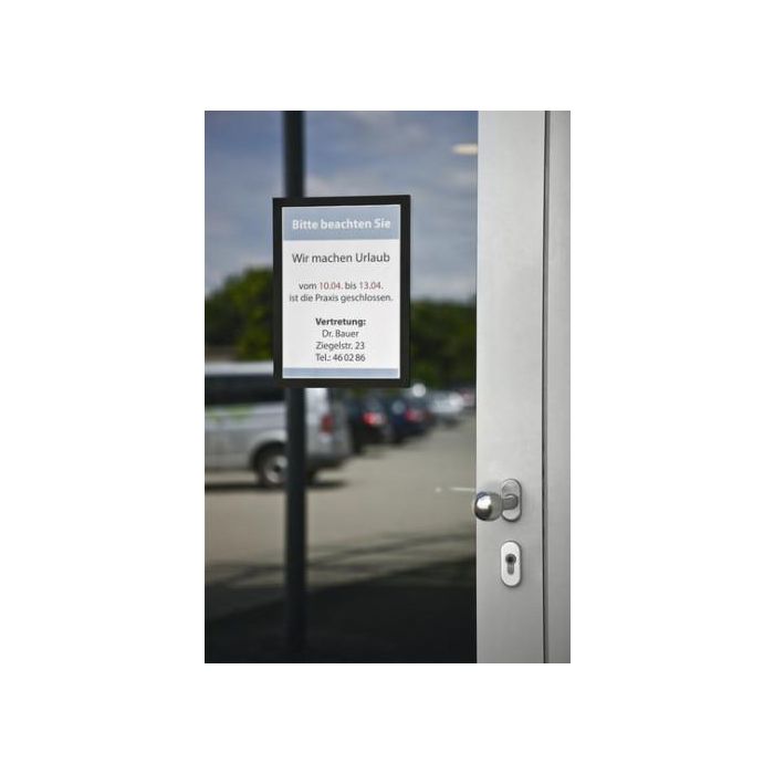 Durable Marco Informativo Magnetico Duraframe A4 Negro - Adhesivo para Superficies Lisas y Sólidas 5