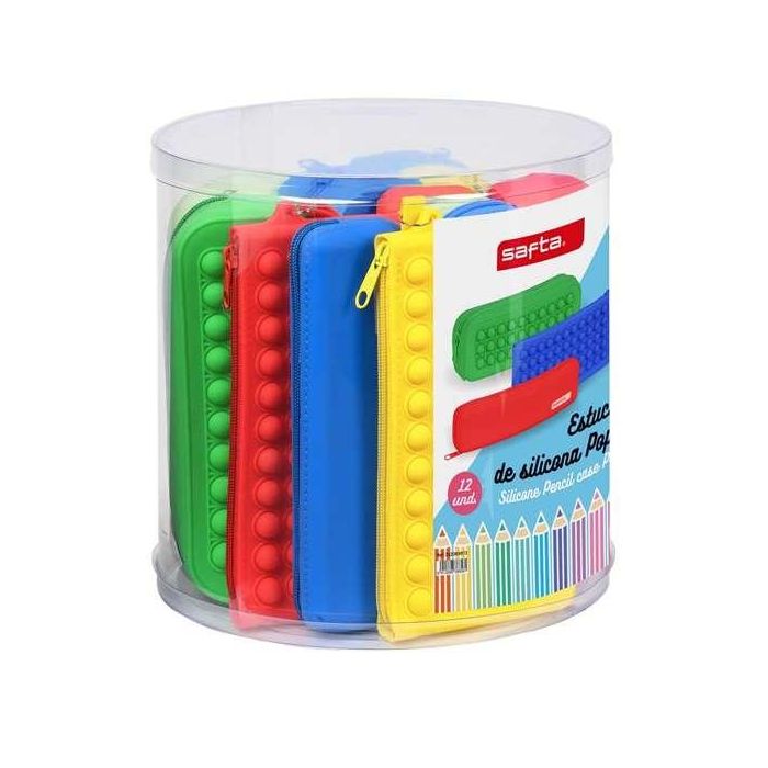 Safta Set 12 Portavasos Silicona Rojo Pop It 22,7x23x22,7cm Modelos Surtidos