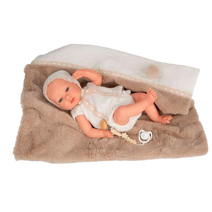 Muñecas Arias Muñeca Reborn Jade 38 cm con Manta, Cuerpo de Vinilo y Sexo Niña. Pelo Castaño, Recomendada +3 años. 2 Muñecas Arias Muñeca Reborn Jade 38 cm con Manta, Cuerpo de Vinilo y Sexo Niña. Pelo Castaño, Recomendada +3 años. 2