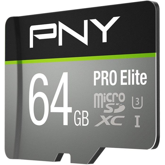 Tarjeta de Memoria Micro SD con Adaptador PNY P-SDU64GV31100PRO-GE Pro Elite C10 64 GB 1