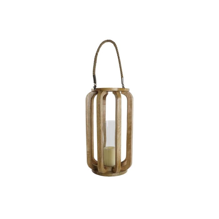 DKD Home Decor Portavela Alpino de Mango y Cristal Natural - Diseño Decorativo para Hogar - 26 cm Ancho x 47 cm Alto x 26 cm Largo 2