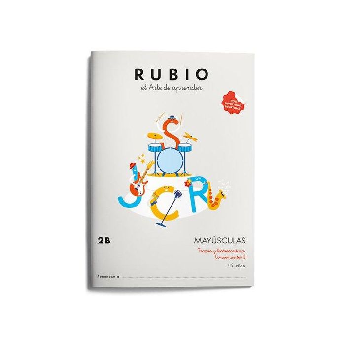 Rubio Cuaderno 2B Mayúsculas Caligrafía Para Niños A Partir de 4 Años Con Pegatinas