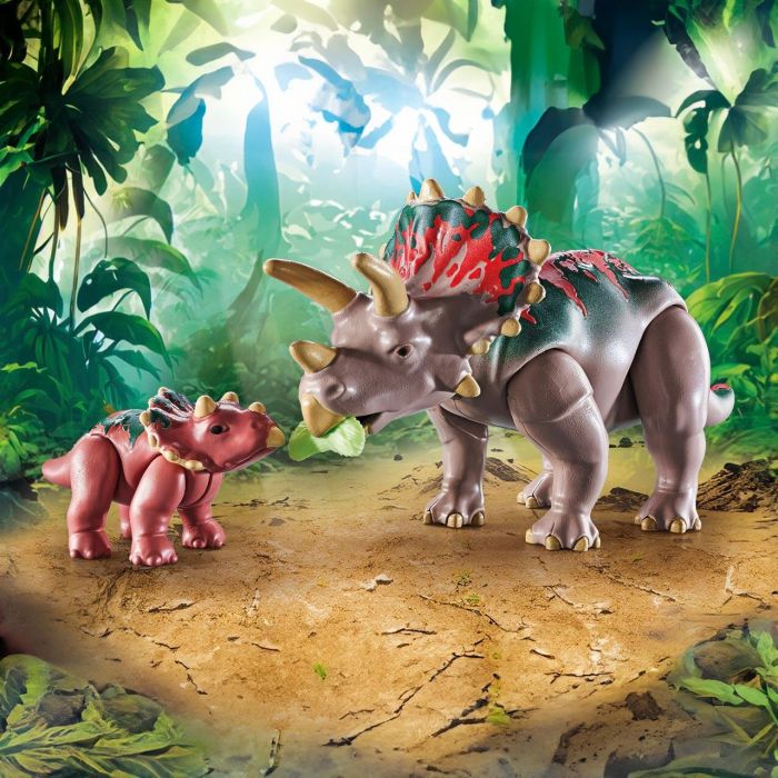 PLAYMOBIL 71821 Triceratops con Bebé y Explorador, Dinosaurios, 29 piezas, Edades 4+ 2 PLAYMOBIL 71821 Triceratops con Bebé y Explorador, Dinosaurios, 29 piezas, Edades 4+ 2