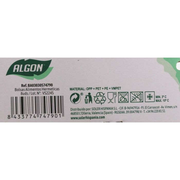 Bolsas reutilizables para alimentos, 8 unidades - Algon (24 Unidades) 7 Bolsas reutilizables para alimentos, 8 unidades - Algon (24 Unidades) 7