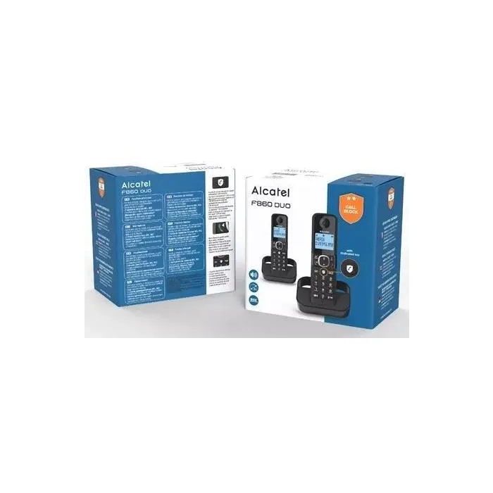 Alcatel ALC3700601423402 Teléfono Fijo Inalámbrico F860 Duo Negro Bloqueo de Llamadas 5