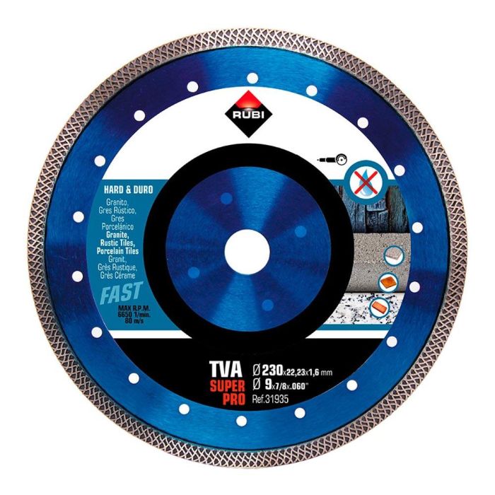 Rubi Disco diamantado TVA Ø230mm SuperPro R31935 para corte en seco de materiales duros 0 Rubi Disco diamantado TVA Ø230mm SuperPro R31935 para corte en seco de materiales duros 0