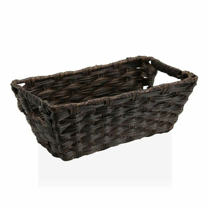 Cesta Multiusos Versa 17 x 11,5 x 29 cm Con asas Marrón oscuro