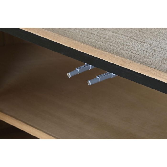 DKD Home Decor Buffet Balines 3 Puertas 1 Estantería Desmontable Mueble Madera Paulownia y Metal Natural Negro 170 cm Ancho x 40 cm Fondo x 80 cm Alto 2