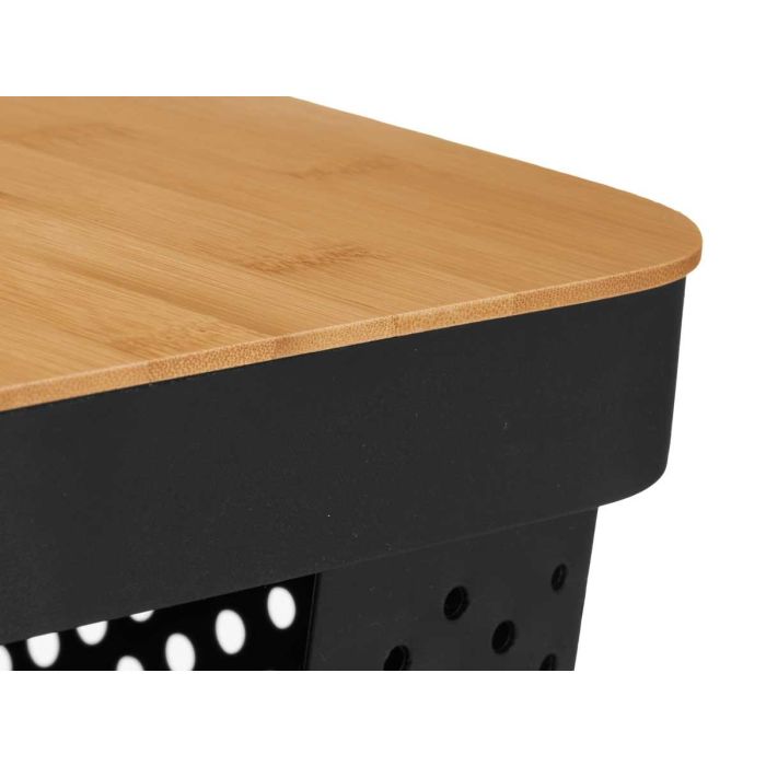 Caja Multiusos Perforada Tapa Bambu Mdn Negra 14Cm Kinvara (6 Unidades) 3 Caja Multiusos Perforada Tapa Bambu Mdn Negra 14Cm Kinvara (6 Unidades) 3