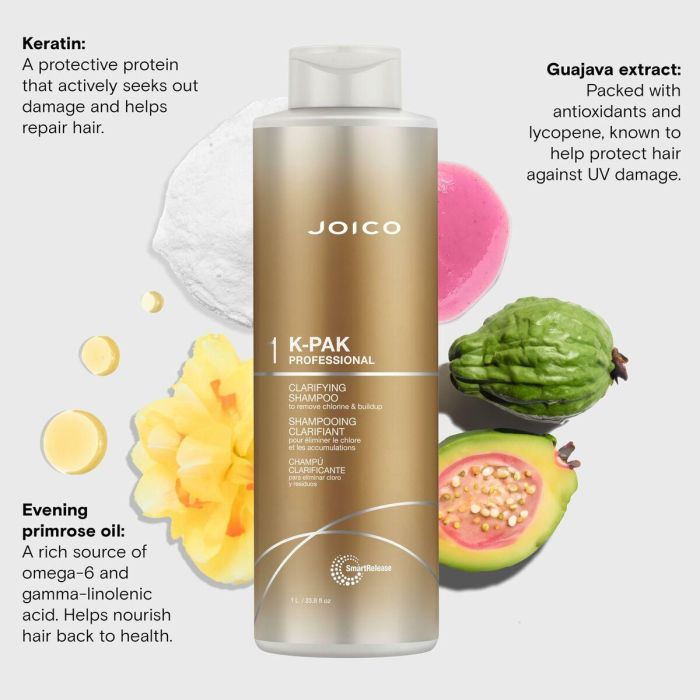 Joico K-PAK clarifying shampoo Champú Purificante Brillo para Limpieza Profunda 1000 ml 2 Joico K-PAK clarifying shampoo Champú Purificante Brillo para Limpieza Profunda 1000 ml 2