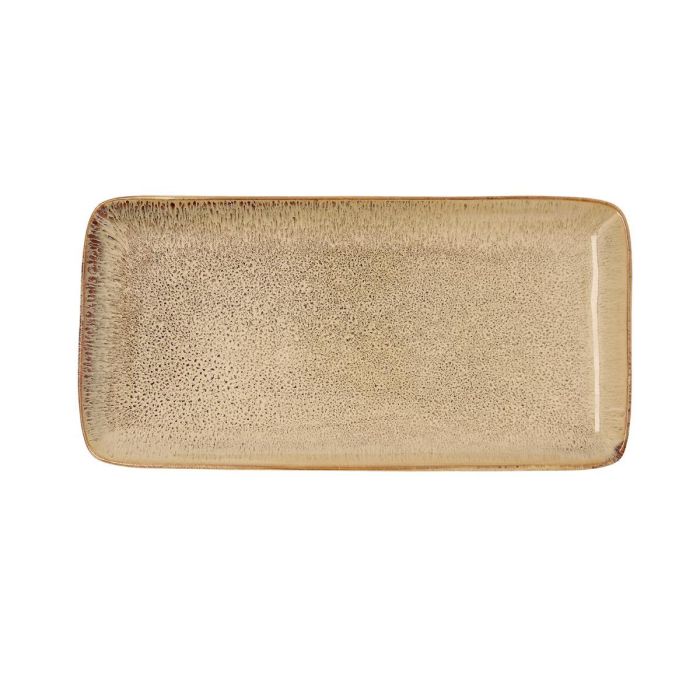 Bidasoa Fuente Rectangular Ikonic Cerámica Marrón Brillo 28x14 cm (16 Unidades)