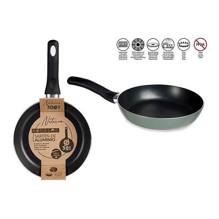 Kinvara Sartén de Aluminio 30 cm Verde, Apto para Eléctrico, Gas, Inducción, Vitrocerámica y Lavavajillas (6 Unidades) Kinvara Sartén de Aluminio 30 cm Verde, Apto para Eléctrico, Gas, Inducción, Vitrocerámica y Lavavajillas (6 Unidades)