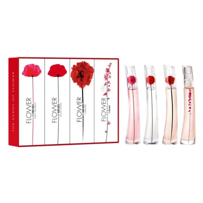 Ken zo flower by kenzo poppy bouquet eau de parfum 4 ml + eau de parfum 4 ml + l'absolue eau de parfum 4 ml + ikebana eau de parfum 4 ml