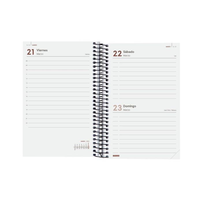 Finocam Agenda Anual Year Espiral E5-117x181 mm 1Dp Negro 2025 4