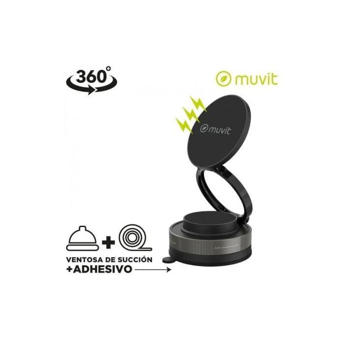 Soporte de Smartphone para Coche Muvit For Change MCCHL0035/ Negro 1