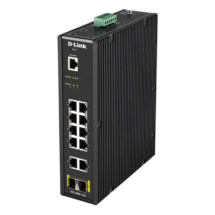 D-Link DIS-200G-12S Switch Industrial Gestionado Layer 2, 10x 10/100/1000Base-T RJ-45, 2x 1000Base-X SFP, IP30 1
