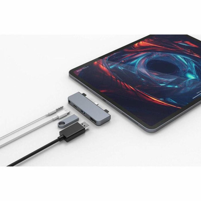 HYPER HD319E-GRAY Base Replicador de Puertos USB-C 3.2 Gen 1 para Portátil con HDMI, USB-A, Audio 3.5mm, PD 60W, Gris 6 HYPER HD319E-GRAY Base Replicador de Puertos USB-C 3.2 Gen 1 para Portátil con HDMI, USB-A, Audio 3.5mm, PD 60W, Gris 6