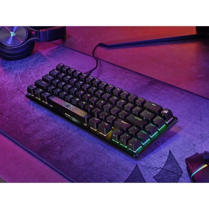 Teclado gaming óptico y mecánico - CORSAIR - K65 PRO MINI - Retroiluminación LED RGB - Interruptores CORSAIR OPX - Negro 1 Teclado gaming óptico y mecánico - CORSAIR - K65 PRO MINI - Retroiluminación LED RGB - Interruptores CORSAIR OPX - Negro 1