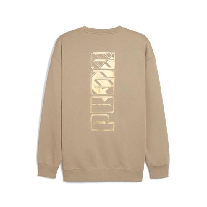 Sudadera sin Capucha Hombre Puma Maximal Metallic Relaxed Marrón M 1
