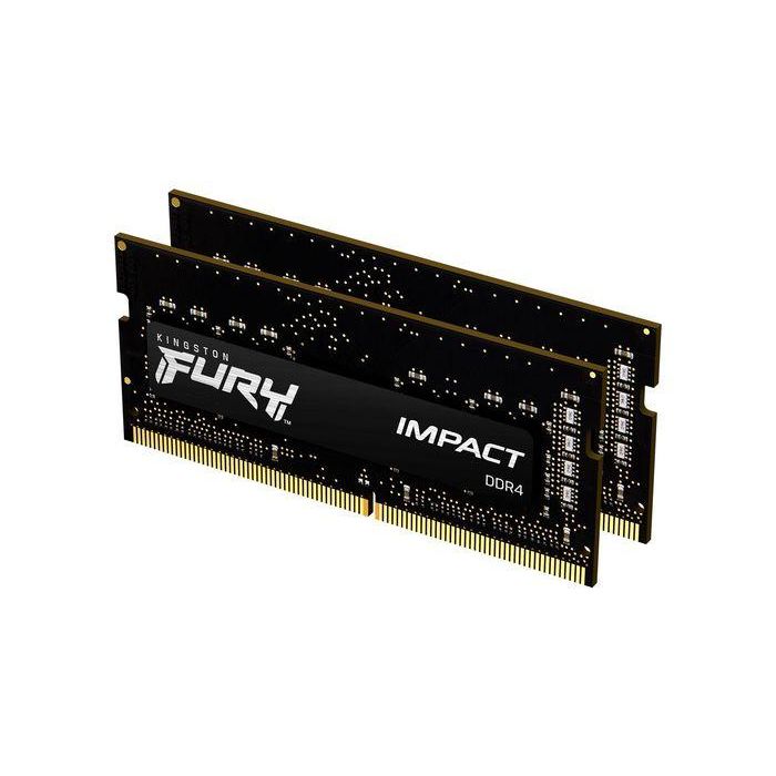 Kingston FURY Impact 16 GB DDR4-3200 SODIMM, 1.2V CL20 para portátiles AMD Ryzen e Intel XMP, Plug N Play