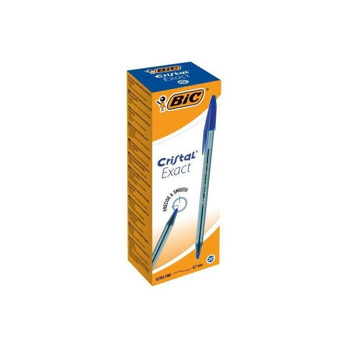 Bic Bolígrafo Cristal Exact Ultra Fine Azul Caja 20 Ud