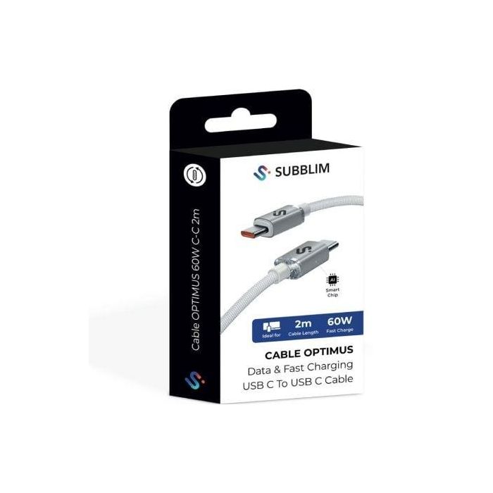 Cable USB-C a USB-C Subblim SUBCAB-C06011 Blanco 2 m 4 Cable USB-C a USB-C Subblim SUBCAB-C06011 Blanco 2 m 4