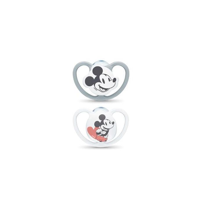 Chupete Space Mickey Gris 0-6 Silicona 2Ud. Chupete Space Mickey Gris 0-6 Silicona 2Ud.