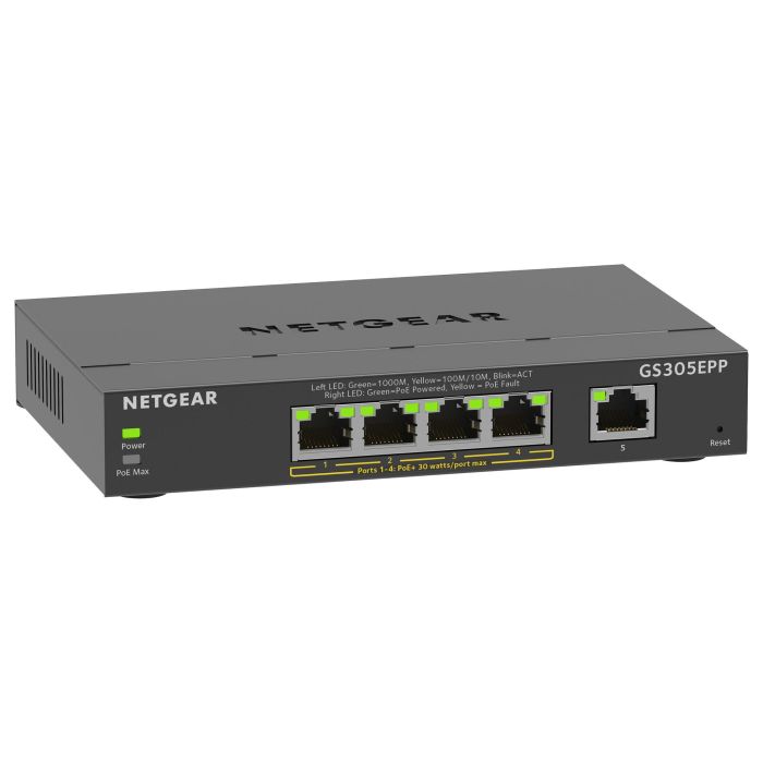 NETGEAR GS305EPP-100PES Switch 5 Puertos Gigabit Ethernet PoE+ Gestionado L2/L3 3 NETGEAR GS305EPP-100PES Switch 5 Puertos Gigabit Ethernet PoE+ Gestionado L2/L3 3