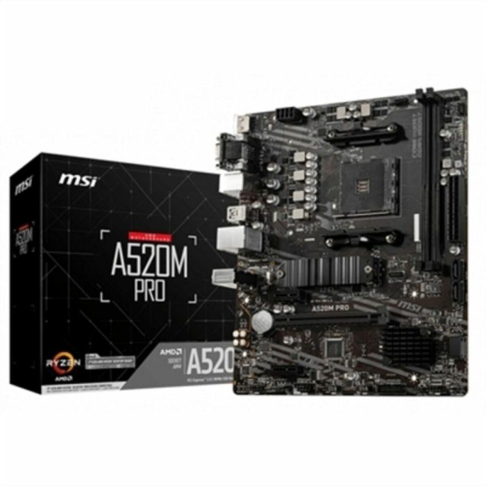 MSI A520M PRO Placa Base micro ATX para AMD Zócalo AM4 Ryzen 3000 con Chipset A520, DDR4, M.2 y Gigabit Ethernet 1