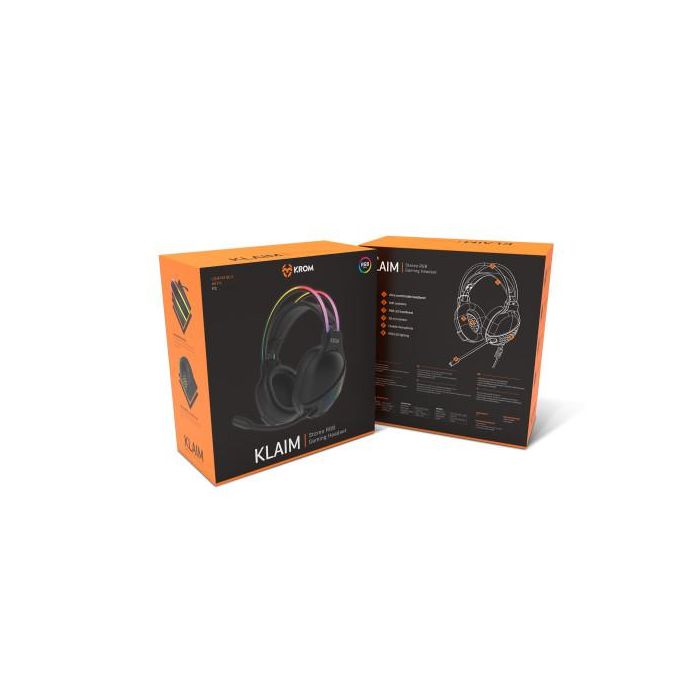 Krom NXKROMKLAIM Auriculares Gaming Klaim Diadema con Micrófono Omnidireccional Drivers 50mm RGB Rainbow USB A y Jack 3.5mm Negro 7 Krom NXKROMKLAIM Auriculares Gaming Klaim Diadema con Micrófono Omnidireccional Drivers 50mm RGB Rainbow USB A y Jack 3.5mm Negro 7