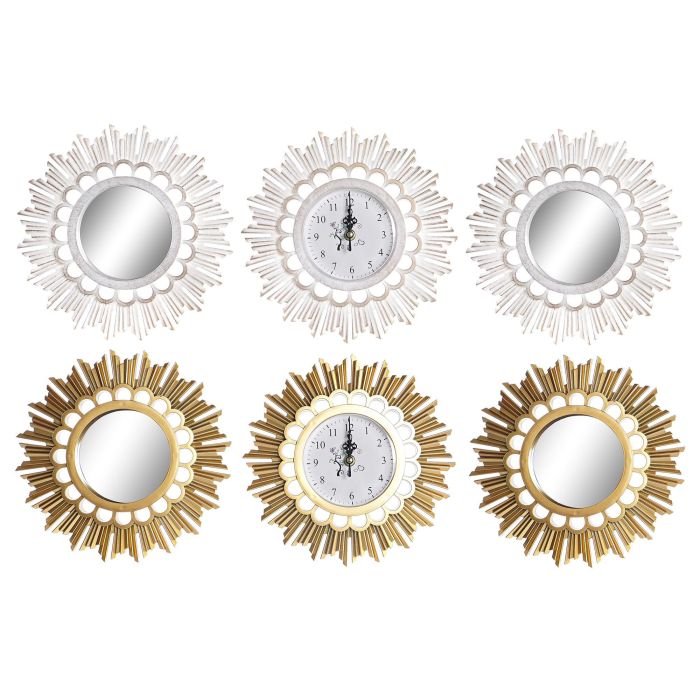 Reloj Urban DKD Home Decor Blanco Dorado 2.5 x 25 x 25 cm Set de 3 (2 Unidades) Reloj Urban DKD Home Decor Blanco Dorado 2.5 x 25 x 25 cm Set de 3 (2 Unidades)