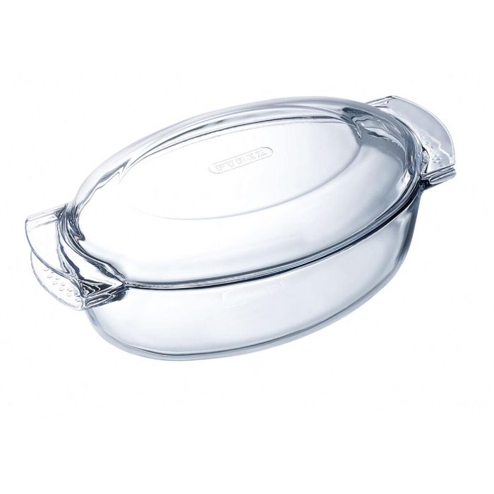 Fuente para Horno Pyrex Classic Vidrio Transparente Vidrio Ovalada 39 x 23 x 15 cm Con Tapa (3 Unidades) 1