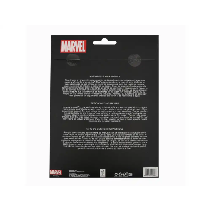 Wondee Alfombrilla Ratón Ergonómica Gel Marvel Comics con Reposamuñecas Antideslizante y Tejido Impermeable 6