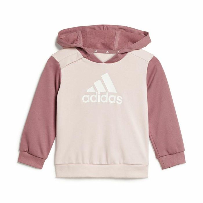 Chándal Infantil Adidas Essentials Colorblock Gris Rosa 5
