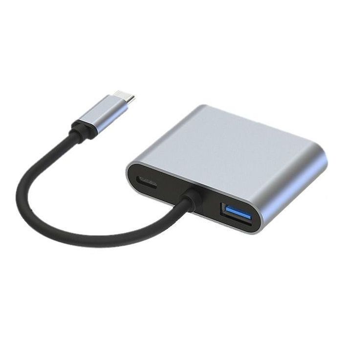 Conceptronic DONN16GR Hub Usb Tipo C 4 en 1 a HDMI, VGA, USB-C PD 100W, USB 3.0 2