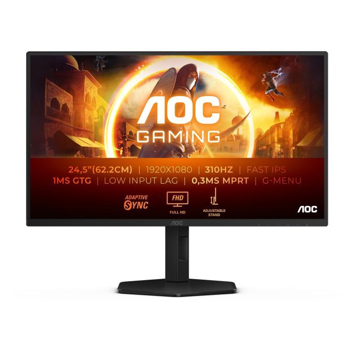 AOC Monitor 24.5" 25G4SXU Full HD 1920x1080, 1ms, 310Hz Fast IPS, Gaming, Negro/Gris, HDR 400, G-SYNC Compatible