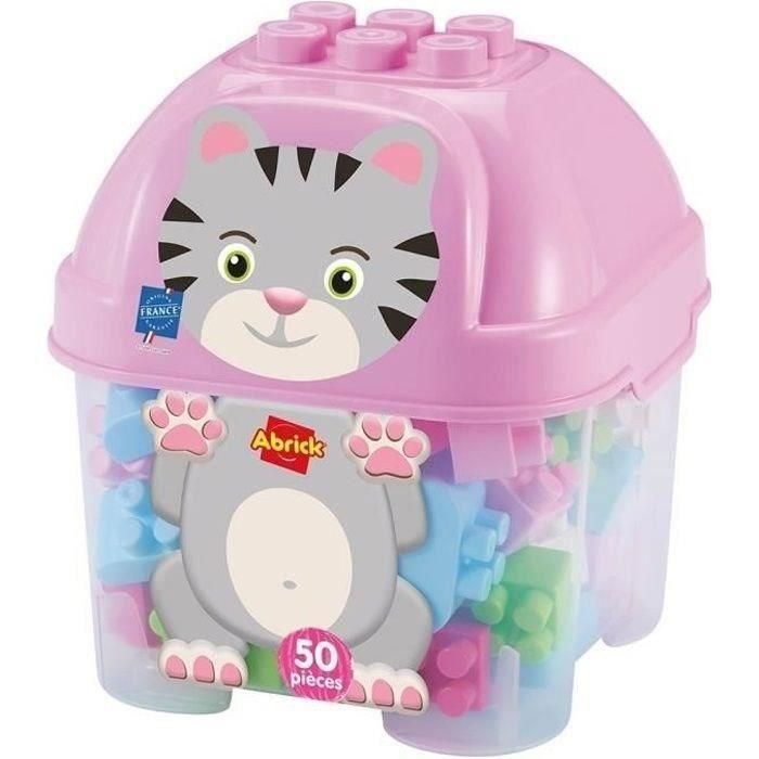 Ecoiffier 1928 Barril Abrick Gato 50 Ladrillos de Construcción Multicolores Juguete para Niños +18 Meses