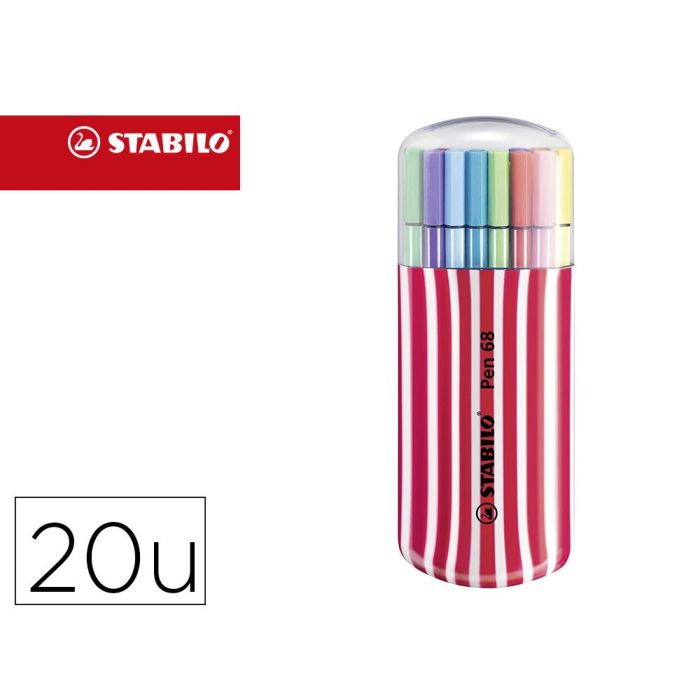 Rotulador Stabilo Punta De Fibra Pen 68 Zebrui Cereza Estuche De 20 Unidades Colores Surtidos Rotulador Stabilo Punta De Fibra Pen 68 Zebrui Cereza Estuche De 20 Unidades Colores Surtidos