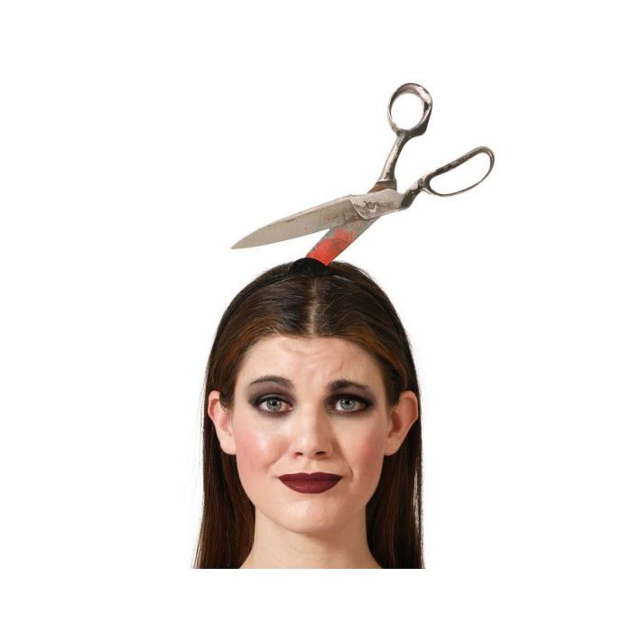 Diadema de Tijeras Clavadas de Papel para Disfraz de Terror, Halloween, Carnaval y Fiestas de Miedo - Ideal para Atuendos Espeluznantes Diadema de Tijeras Clavadas de Papel para Disfraz de Terror, Halloween, Carnaval y Fiestas de Miedo - Ideal para Atuendos Espeluznantes