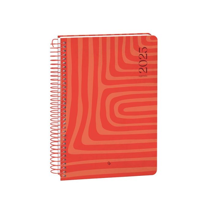 Agenda Espiral Liderpapel Syros A5 2025 Dia Pagina Color Rojo Papel 60 gr 4