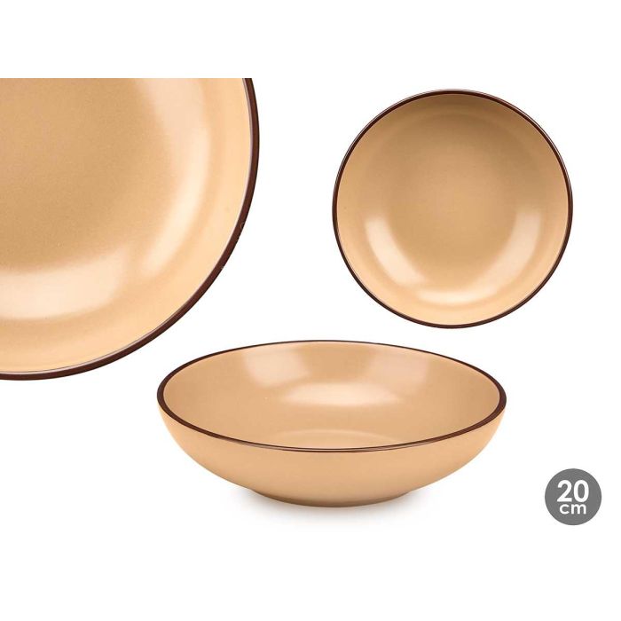 Plato Hondo 20 Cm Beige Vessia (36 Unidades) Plato Hondo 20 Cm Beige Vessia (36 Unidades)